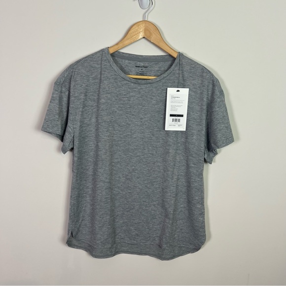 Ministry Of Supply Womens Gray Composite Merino Boxy Tee Shirt New Medium - Picture 2 of 5